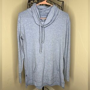 Aerie Just Add Leggings Cowl Neck Extra Long Sweater Blue Women’s M Soft Lounge